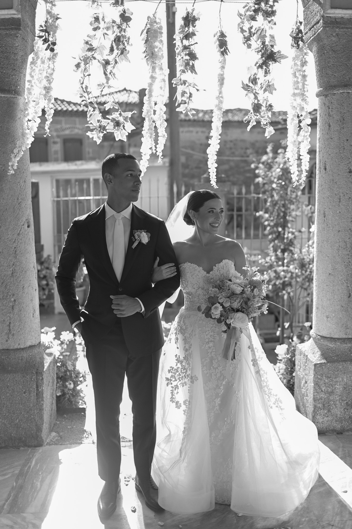 Christina and Apollo on their wedding day